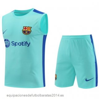 Nuevo Entrenamiento Sin Mangas Conjunto Completo Barcelona 23/24 Azul Verde Baratas