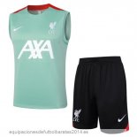 Nuevo Entrenamiento Sin Mangas Conjunto Completo Liverpool 24/25 Verde Negro Baratas