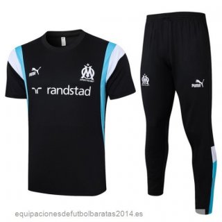 Nuevo Entrenamiento Conjunto Completo Marsella 23/24 Negro Azul Blanco Baratas