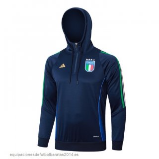 Nuevo Chaqueta Con Capucha Italia 2024 Azul Marino Baratas