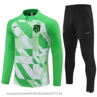 Nuevo Conjunto Completo Sudadera Entrenamiento Atletico Madrid 23/24 Verde Negro Baratas