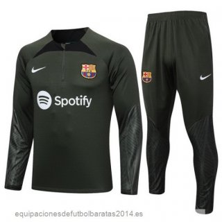 Nuevo Conjunto Completo Sudadera Entrenamiento Barcelona 23/24 Verde Marino Baratas