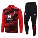 Nuevo Conjunto Completo Sudadera Entrenamiento AC Milan 24/25 Rojo I Negro Baratas