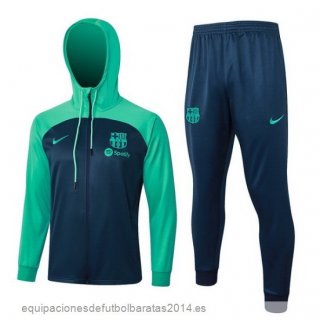 Nuevo Conjunto Completo Chaqueta Con Capucha Barcelona 23/24 Verde I Azul Baratas