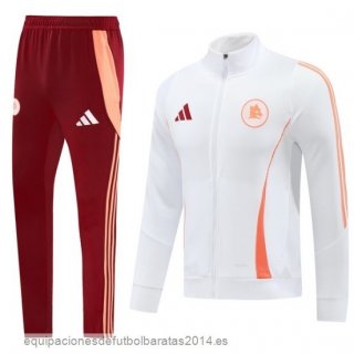 Conjunto Completo Ropa Deportiva Con Cremallera Larga AS Roma 24/25 Rojo Blanco Baratas