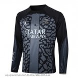 Nuevo Sudadera Entrenamiento Paris Saint Germain 23/24 Gris Negro Baratas