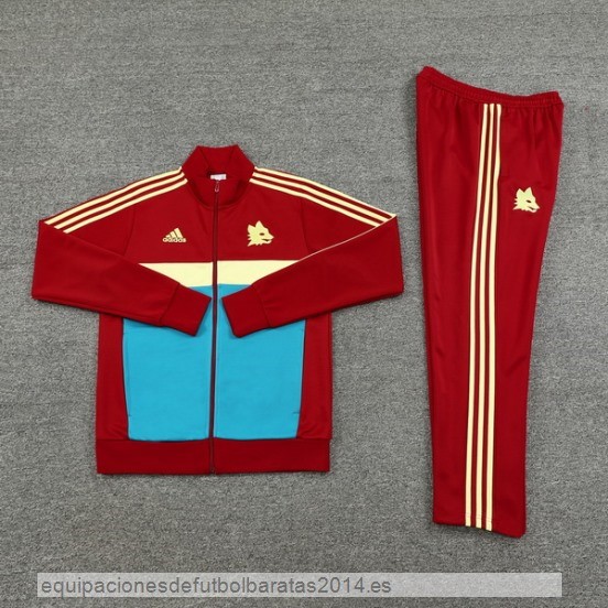 Conjunto Completo Ropa Deportiva Con Cremallera Larga AS Roma 24/25 Rojo Baratas