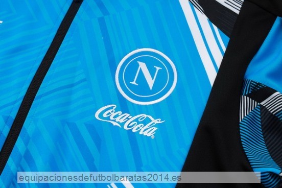 Conjunto Completo Ropa Deportiva Con Cremallera Larga Napoli 24/25 Azul Negro Baratas