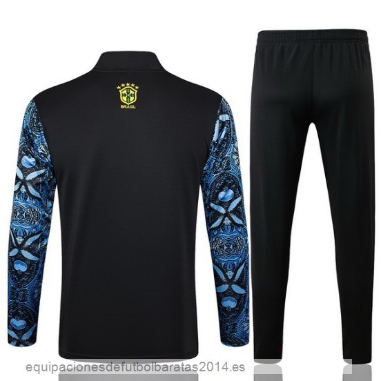 Conjunto Completo Sudadera Entrenamiento Brasil 2024 Gris Negro Baratas