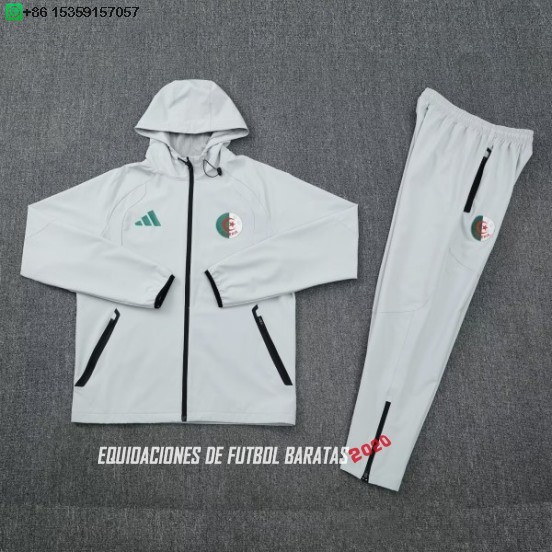 Nuevo Conjunto Completo Chaqueta Con Capucha Argelia 2026 Gris Baratas