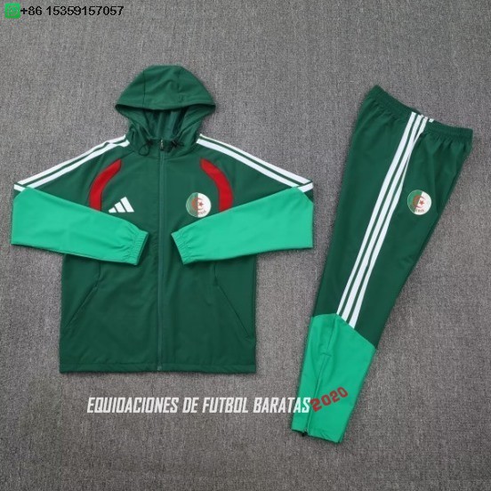 Nuevo Conjunto Completo Chaqueta Con Capucha Argelia 2026 Verde Baratas
