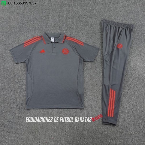 Nuevo Conjunto Completo Polo Bayern Múnich 26/27 Gris Rojo Baratas