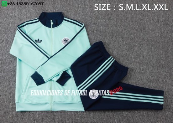 Nuevo Conjunto Completo Ropa Deportiva Con Cremallera Larga Alemania 2026 Verde Azul Baratas