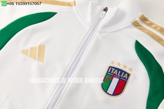 Nuevo Conjunto Completo Ropa Deportiva Con Cremallera Larga Italia 2026 Blanco I Verde Baratas