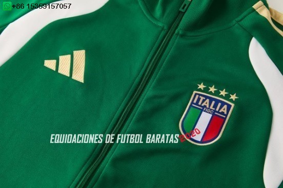 Nuevo Conjunto Completo Ropa Deportiva Con Cremallera Larga Italia 2026 Verde I Blanco Baratas