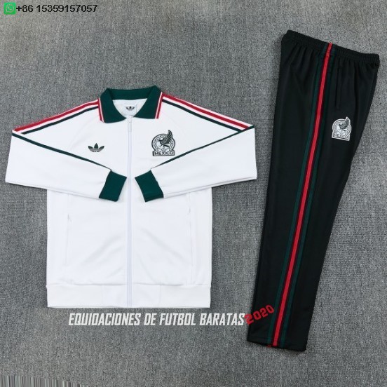 Nuevo Conjunto Completo Ropa Deportiva Con Cremallera Larga México 2026 Blanco Baratas