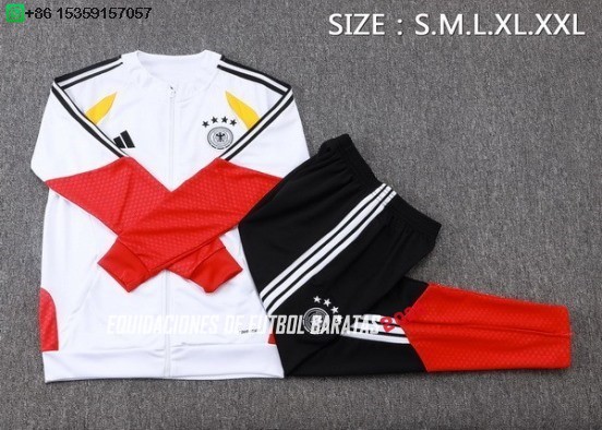Nuevo Conjunto Completo Ropa Deportiva Con Cremallera Larga Niños Alemania 2026 Blanco Rojo Amarillo Baratas