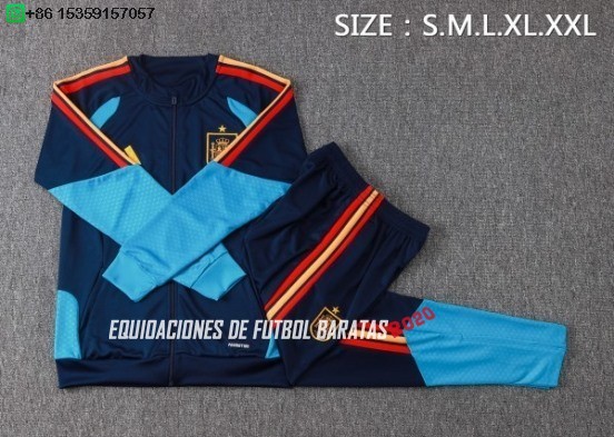 Nuevo Conjunto Completo Ropa Deportiva Con Cremallera Larga Niños España 2026 Azul Marino Baratas