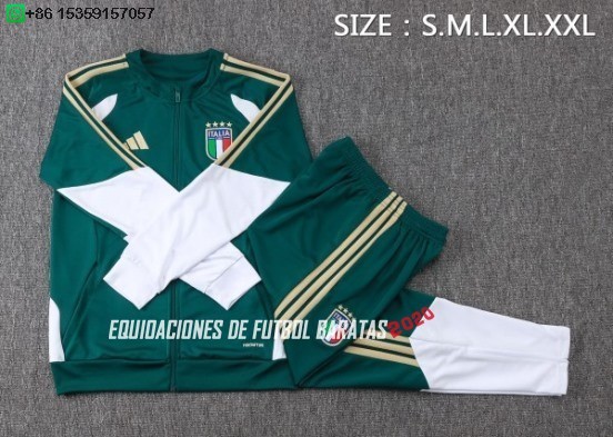 Nuevo Conjunto Completo Ropa Deportiva Con Cremallera Larga Niños Italia 2026 Verde Blanco Baratas