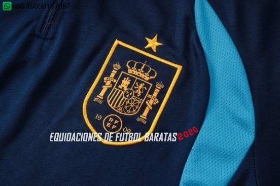 Nuevo Conjunto Completo Sudadera Entrenamiento España 2026 Azul Marino Baratas