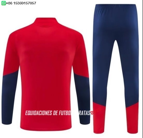 Nuevo Conjunto Completo Sudadera Entrenamiento España 2026 Rojo Azul Baratas
