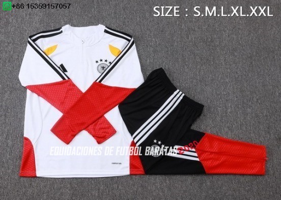 Nuevo Conjunto Completo Sudadera Entrenamiento Niños Alemania 2026 Blanco Negro Baratas