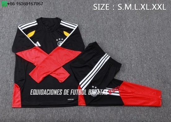 Nuevo Conjunto Completo Sudadera Entrenamiento Niños Alemania 2026 Negro Rojo Baratas