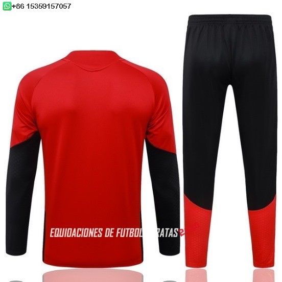 Nuevo Conjunto Completo Sudadera Entrenamiento Niños Alemania 2026 Rojo Negro Baratas