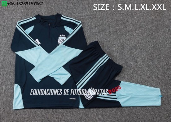 Nuevo Conjunto Completo Sudadera Entrenamiento Niños Argentina 2026 Azul Marino Baratas