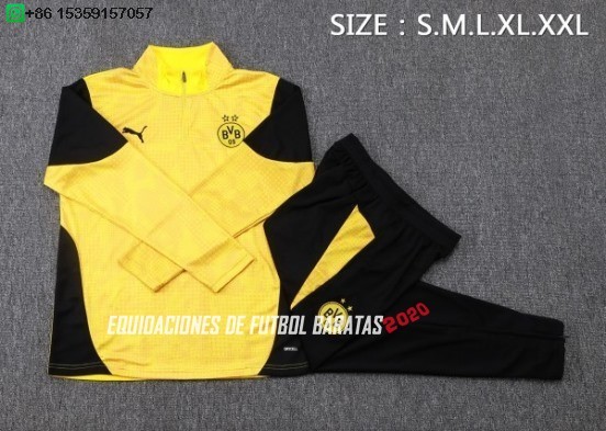 Nuevo Conjunto Completo Sudadera Entrenamiento Niños Borussia Dortmund 25/26 Amarillo Negro Baratas