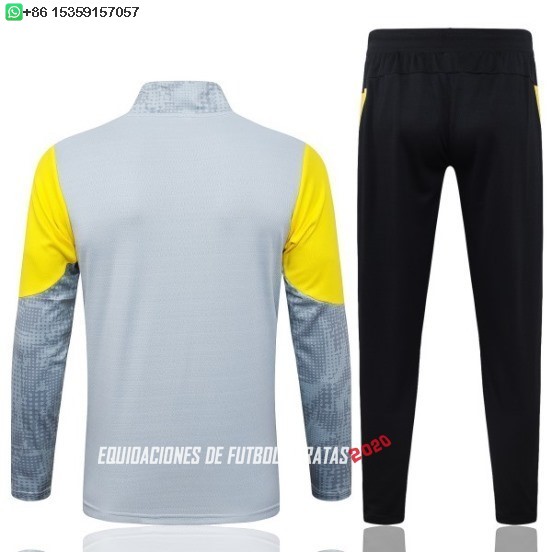 Nuevo Conjunto Completo Sudadera Entrenamiento Niños Borussia Dortmund 25/26 Gris Amarillo Negro Baratas
