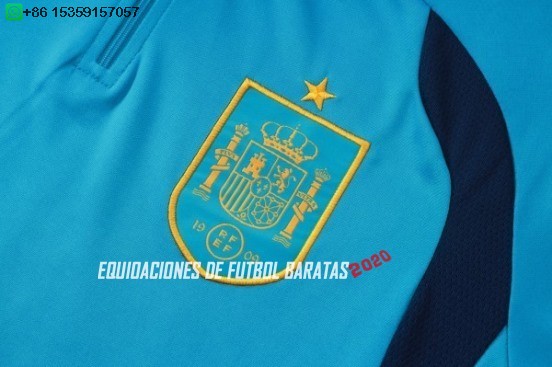 Nuevo Conjunto Completo Sudadera Entrenamiento Niños España 2026 Azul Baratas