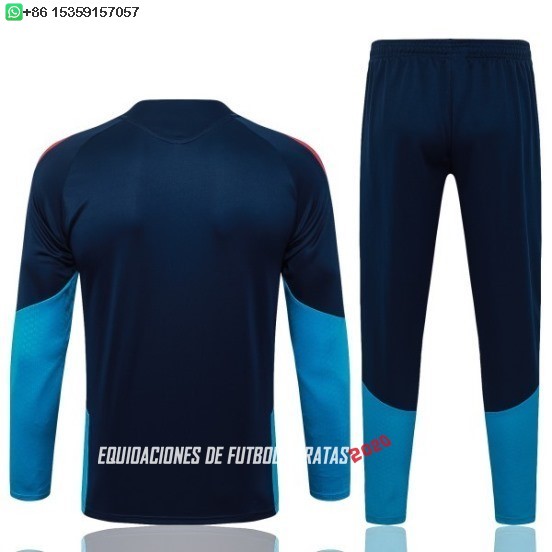 Nuevo Conjunto Completo Sudadera Entrenamiento Niños España 2026 Azul Marino Baratas