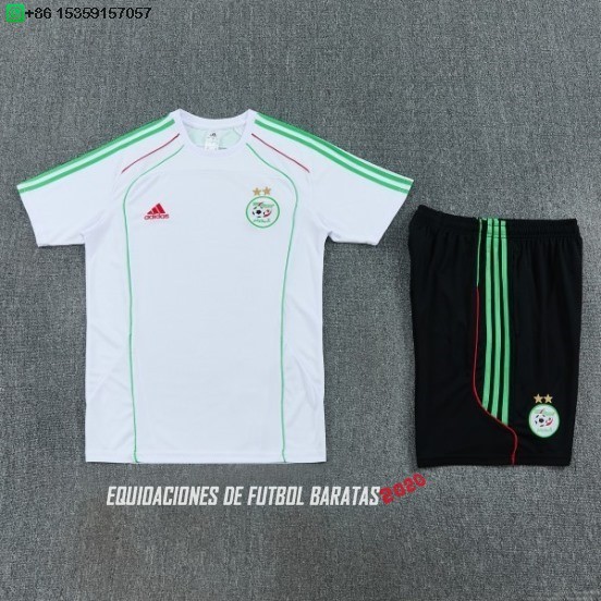 Nuevo Entrenamiento Conjunto Completo Argelia 2026 Blanco Negro Baratas