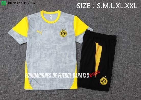 Nuevo Entrenamiento Conjunto Completo Borussia Dortmund 25/26 Gris Amarillo Negro Baratas