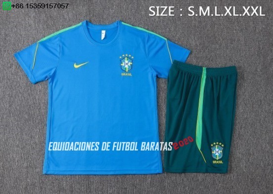 Nuevo Entrenamiento Conjunto Completo Brasil 2026 Azul Amarillo Verde Baratas