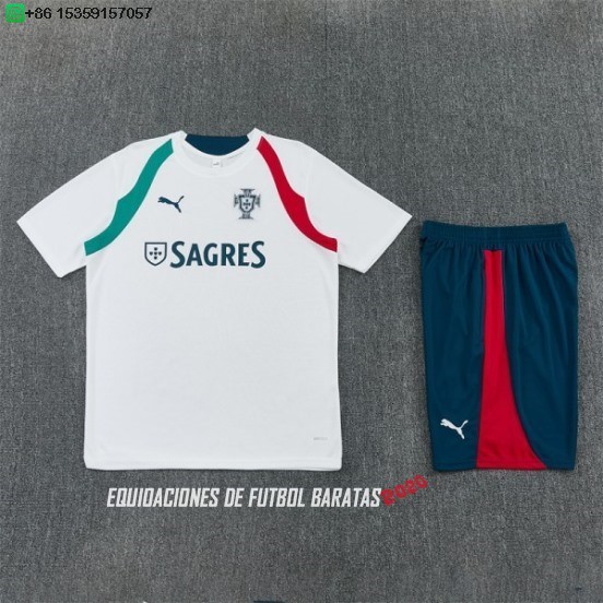 Nuevo Entrenamiento Conjunto Completo Portugal 2026 Blanco Verde Baratas