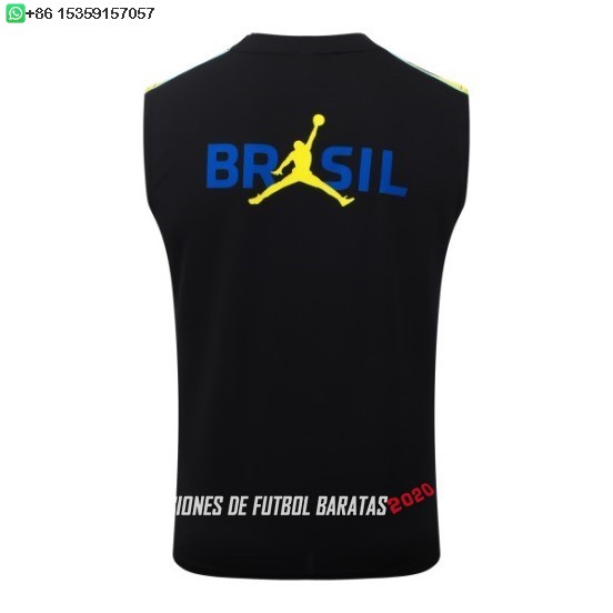 Nuevo Entrenamiento Sin Mangas Brasil 2026 Negro Amarillo Baratas