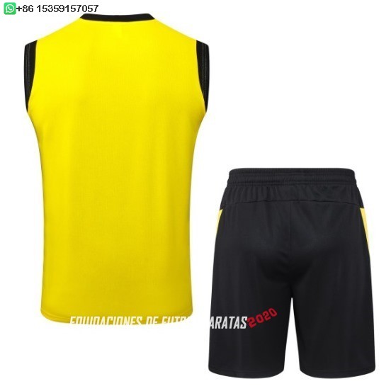Nuevo Entrenamiento Sin Mangas Conjunto Completo Borussia Dortmund 25/26 Amarillo Negro Baratas