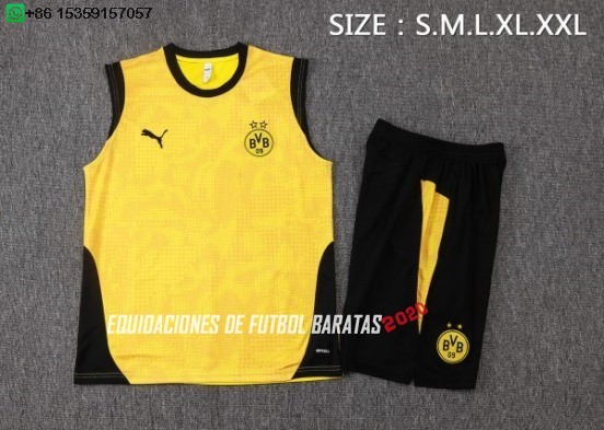 Nuevo Entrenamiento Sin Mangas Conjunto Completo Borussia Dortmund 25/26 Amarillo Negro Baratas