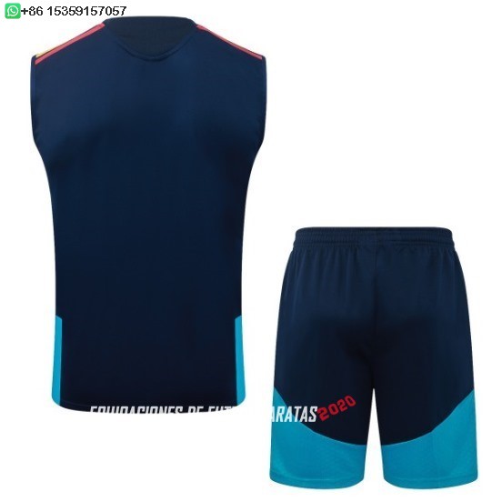 Nuevo Entrenamiento Sin Mangas Conjunto Completo España 2026 Azul Baratas