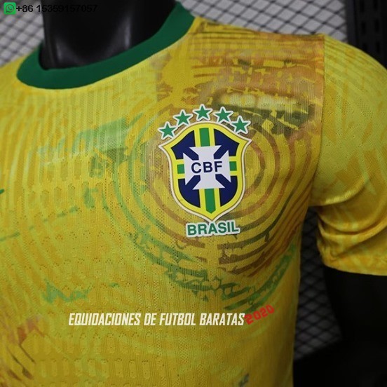 Nuevo Especial Jugadores Camiseta Brasil 2026 Amarillo Verde Baratas