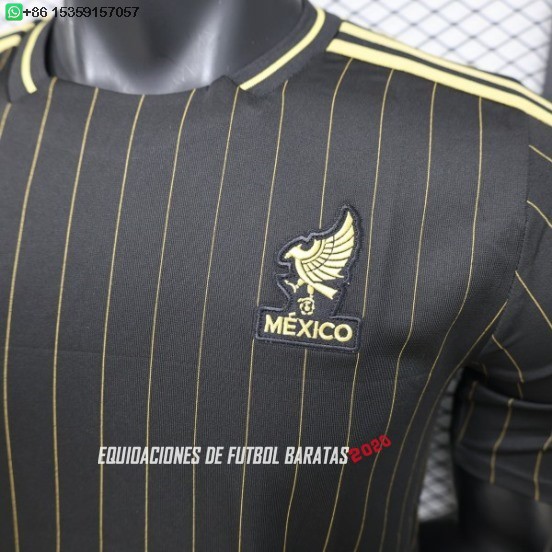 Nuevo Tailandia Especial Camiseta Mexico 2026 Negro Amarillo Baratas