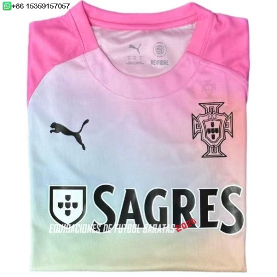 Nuevo Tailandia Especial Camiseta Portugal 2026 Rosa Negro Amarillo Baratas